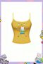 Yellow Adventure Time Spaghetti Strap Y2K C Cropped Body