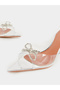 Diamante Clear Strap Kitten Heel Mules - 3
