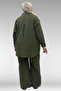 67038 Large Size Men's Collared Muslin Trouser Suit - Khaki - 8