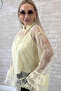 Garciel Yellow Self-Body Imported t Tulle Shirt - 3