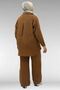 67038 Large Size Men's Collared Muslin Trouser Suit - Brown - 7