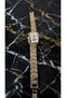 Vintage Model Gold Color Rectangular Case Black Dial Mesh Band Women's Watch - 5