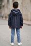 Boy's Hooded Nova Transitional Coat Combed Cotton Trousers Triple Set Tkm7587 - 3