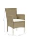 Garden Dining Chairs 2 pcs Poly Rattan Beige - 3