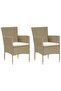 Garden Dining Chairs 2 pcs Poly Rattan Beige