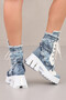 Lace Pack Women's Denim Boots D Leather and Summer Style with Metal Details - 2