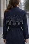 Trench Coat with Pearl Embroidery and Stone Details on the Back - 8
