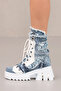 Lace Pack Women's Denim Boots D Leather and Summer Style with Metal Details - 5