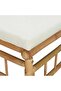 2 Piece Garden Lounge Set with Cream White Cushions Bamboo - 7