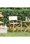 Folding Director's Chair Cream Solid Wood Teak