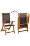 Folding Garden Chairs 2 pcs Solid Acacia Wood and Textilene - 5