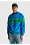Unisex Blue Stranger Things Color Block Sweatshirt - 3
