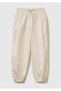 Girl's Ecru Logo Embroidered Balloon Leg Pants