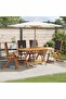 Folding Garden Chairs 4 pcs Solid Wood Acacia and Textilene