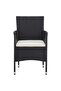 3 Piece Garden Dining Set Black Poly Rattan and Acacia Wood - 7