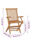 Folding Garden Chairs 2 pcs Solid Teak Wood - 3