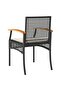 Garden Chairs with Cushions 2 pcs Black Poly Rattan Acacia Wood - 6