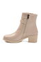 Beige Fur-Lined Women's Heeled Boots - 4