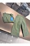 Girl's Linen Cropped Top and Bottom Set - Comfortable Two-Piece Set with Wide-Leg Pants for Summer Green - 4