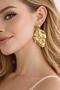 Wleaf Gold Colorful Leaf-Shaped Stylish Design Gold Earrings - 2
