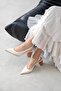 Vera Women's Wrinkled Leather Heeled Shoes Beige - 2