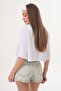 Women's Print Detailed Oversized Short T-Shirt 260133 - - 5