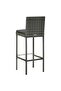 Garden Bar Stools with Cushions 2 pcs Grey Poly Rattan - 6