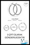 3 Size Hoop Earring Set |   Stainless Steel |   16-25-35 mm Inner Diameter |   Women's Steel Earrings - 5