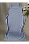 Women's 4-Pack Modal Fabric Zero Sleeve Stitch-Free Half High Neck Blue, Powder, White, Black T-Shirt-Blouse - 2