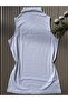 Women's 4-Pack Modal Fabric Zero Sleeve Stitch-Free Half High Neck Blue, Powder, White, Black T-Shirt-Blouse - 5
