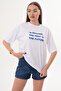Women's Print Detailed Crew Neck Oversized T-Shirt 260336 - 2