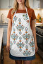 Quilted Padded Kitchen Apron Set |   Oven Gloves + 2-Piece Holder |   Çeyizlik Kitchen Set |   Canary