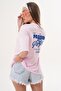 Women's Back Print Detailed Crew Neck Oversized T-Shirt 260337