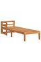 Sun Lounger with 1 Armrest Cream White Solid Acacia Wood - 2