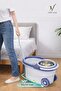 Viewstar Spin Mop Set with Wheels – Stainless Steel Handle, 2 Microfiber Heads, 7 Brushes, 6L Bucke - 5