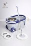 Viewstar Spin Mop Set with Wheels – Stainless Steel Handle, 2 Microfiber Heads, 7 Brushes, 6L Bucke