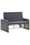 2 Piece Garden Lounge Set with Cushions Poly Rattan Grey - 5