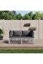 2 Piece Garden Lounge Set with Cushions White Steel