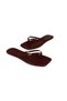 Women's Square Toe Crocodile Flip-Flops with Burgundy Metal Logo, Stylish Daily Slippers - 3
