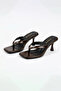 Zelda Wide-Strapped Flip-Flop Heels for Women Slipper - Brown Crinkled