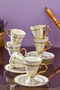 Nazenin 6-Person 90 ml Porcelain Coffee Cup Set Ckr3863 - 2