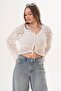 Women's Lace-Up Patterned Knitted Cardigan 260460 - 265267 - 4