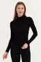 Women's Black Viscose Long Sleeve Turtleneck Badi - 2