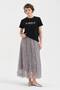 Women's Tulle Fabric Inner Part a Lined Design Long Skirt - 4