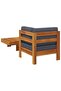 2 Piece Garden Lounge Set with Dark Grey Cushions Acacia Wood - 4