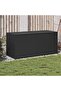 Garden Storage Box Black 283L Poly Rattan