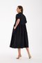 2455-Balloon Sleeve Breastfeeding Detail Cotton Maternity Wear Midi Dress - 5