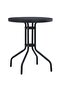 Garden Table Black 60 cm Steel and Glass