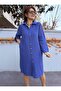Sırtı Piped Muslin Tunic/Dress Indigo Blue - 6