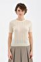 Women's Knitwear Knitted Front Logo Design Short Sleeve Blouse - 7
